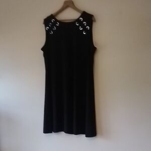 MSK Black Dress with Silver-colored Accents, XL